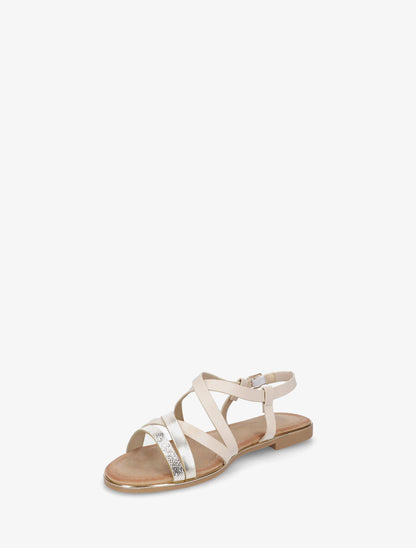 Nu-pieds à brides fantaisies croisées - Beige - 3