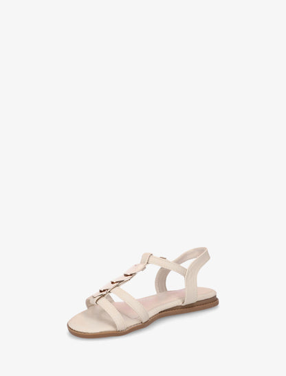 Nu-pieds en simili à bride bijoux - Beige - 3