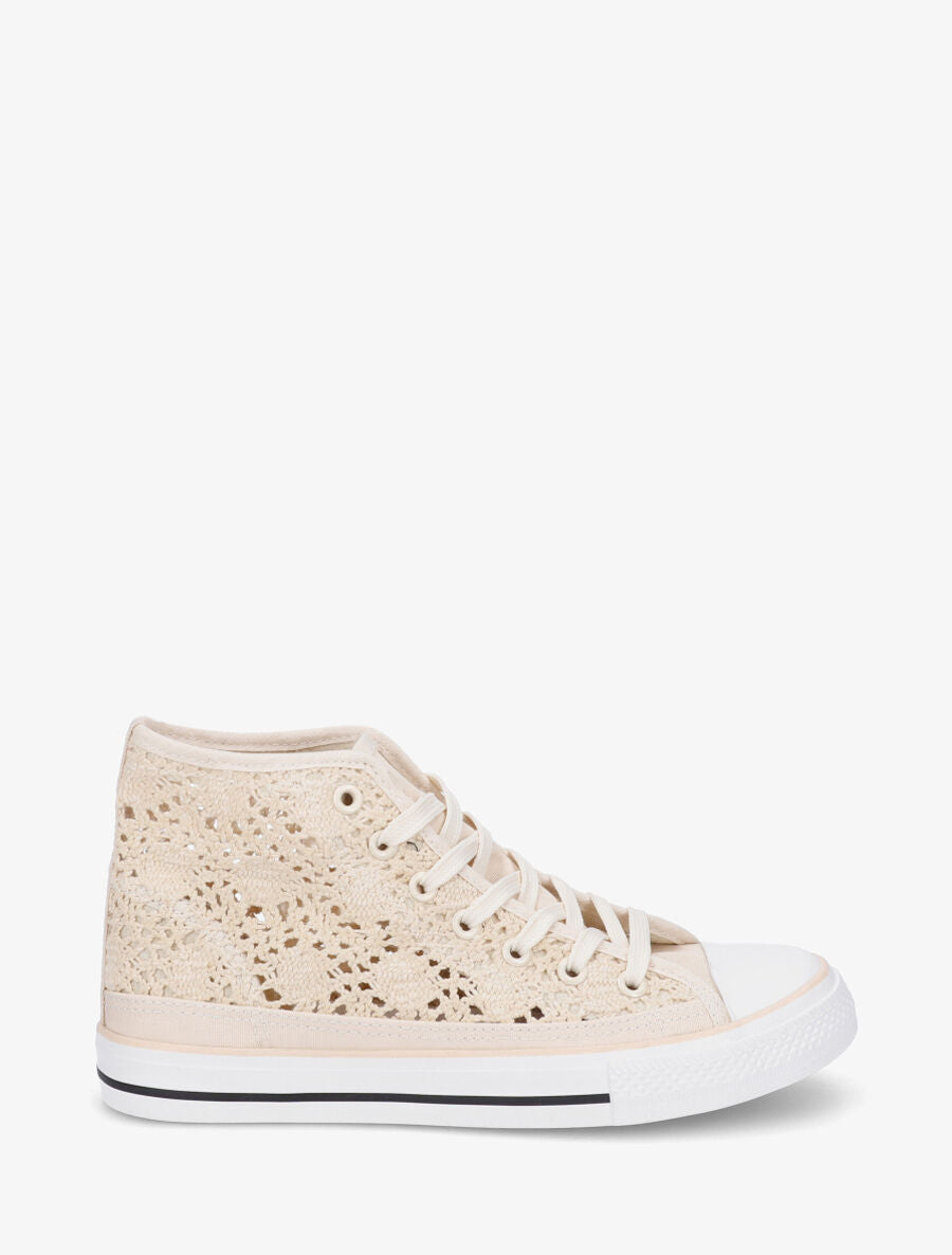 Tennis montantes en crochet - Beige - 5