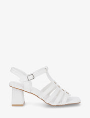 Sandales en simili bride en T - Blanc - 1