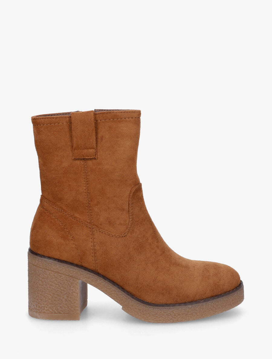 Bottines classiques en suédine - Camel - 1