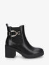 Bottines en simili à talon épais - Noir - 5