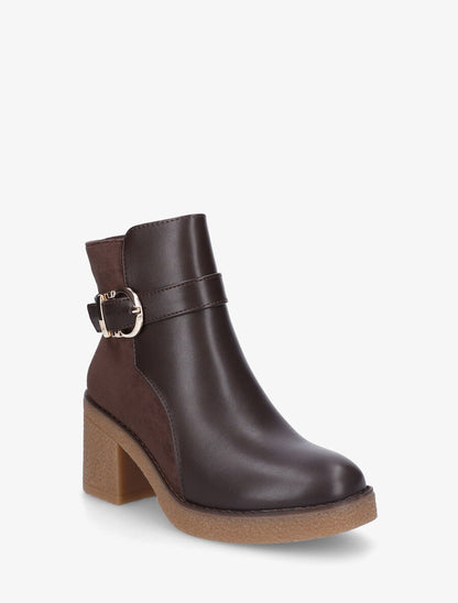 Bottines bi-matière - Marron - 2