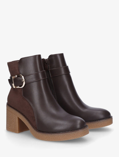 Bottines bi-matière - Marron - 4