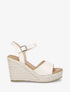 Sandales compensées en simili à plateforme - Beige - 5