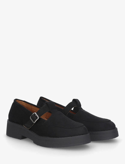 Mocassins en suédine à boucle - Noir - 4