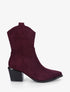 Bottines style santiags en suédine - Violine - 1