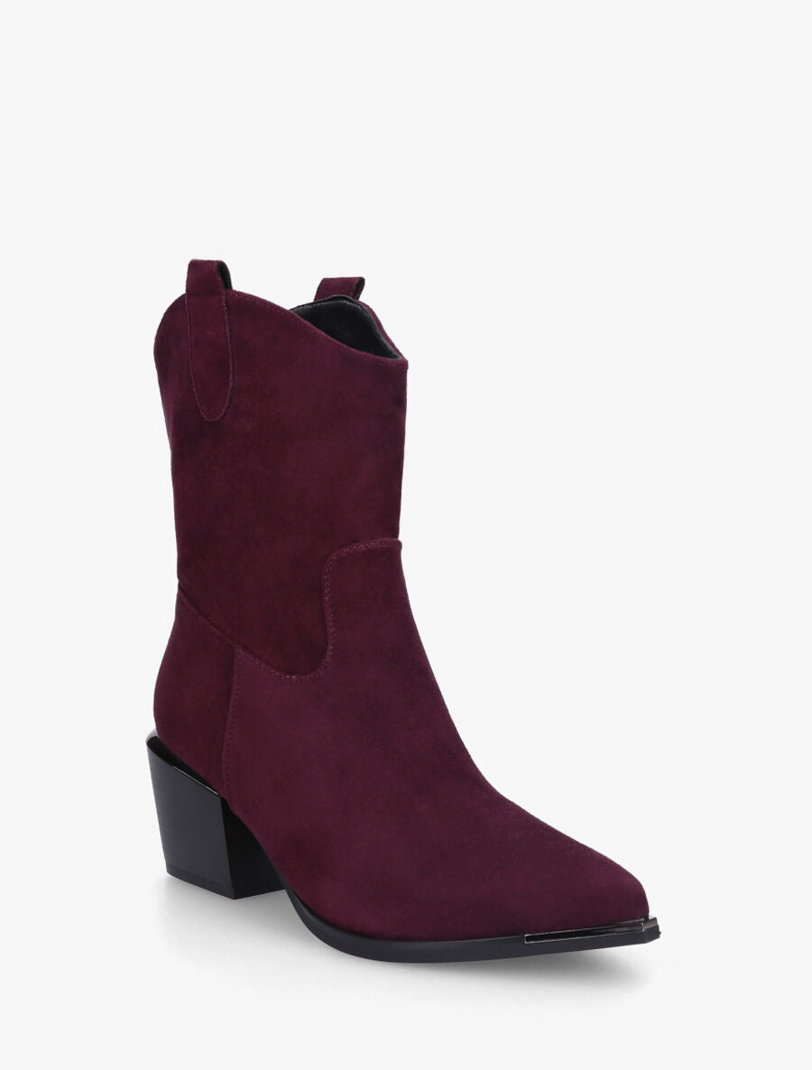 Bottines style santiags en suédine - Violine - 2
