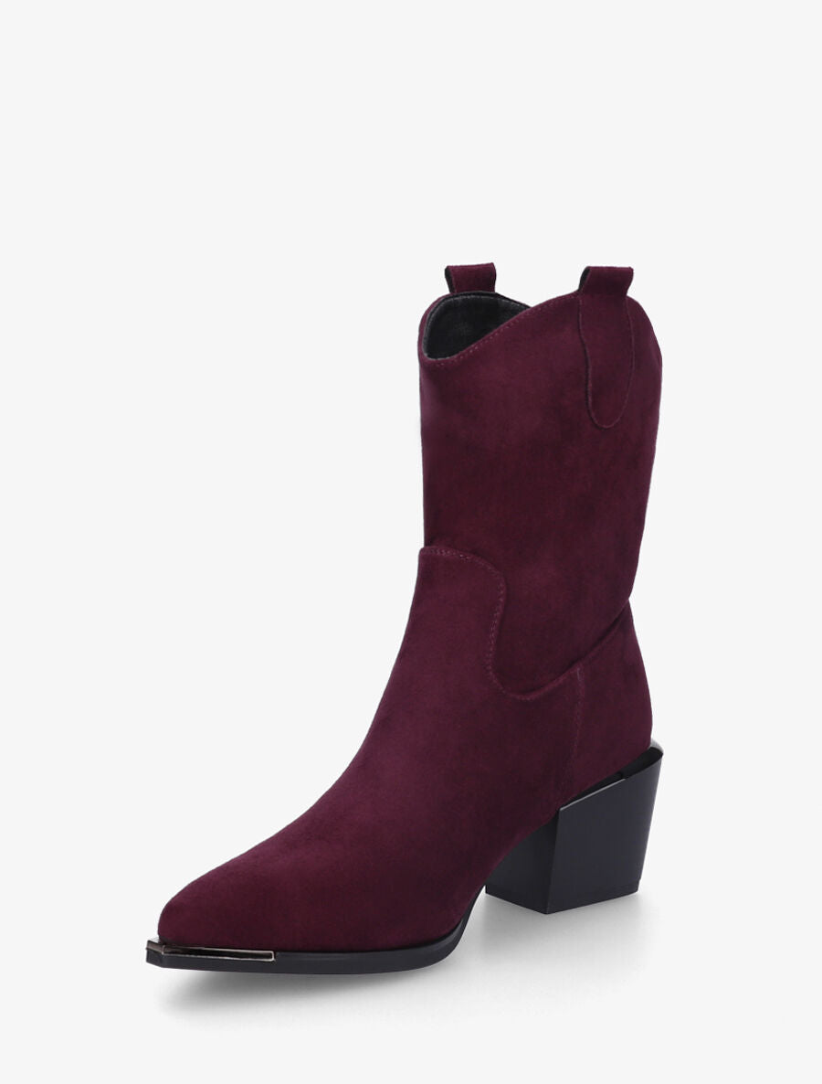 Bottines style santiags en suédine - Violine - 3