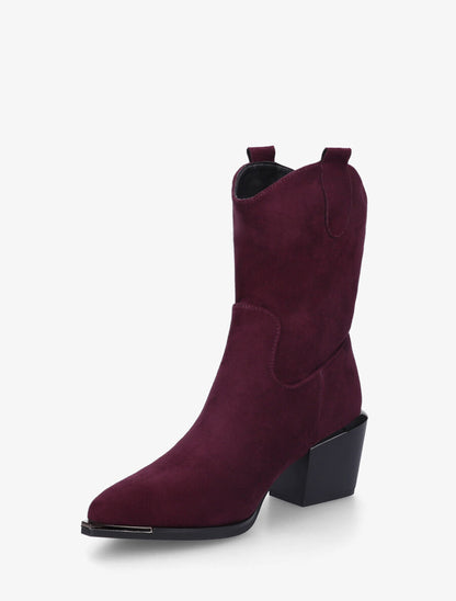 Bottines style santiags en suédine - Violine - 3