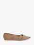 Ballerines en suédine à bout pointu - Beige - 1
