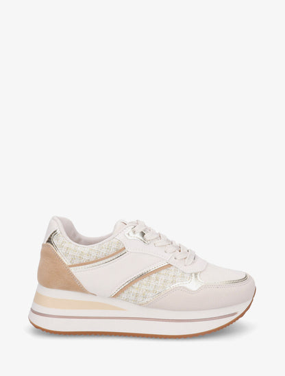 Baskets compensées fantaisies - Beige - 1