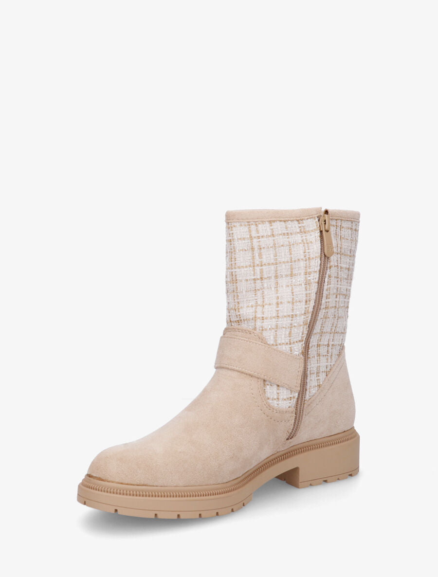 Bottines effet tweed - Beige - 3