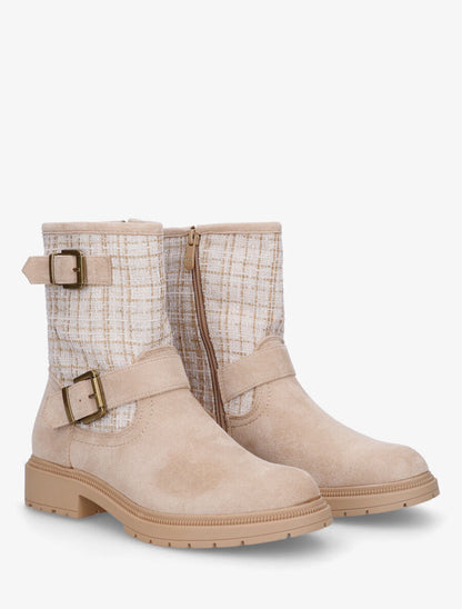 Bottines effet tweed - Beige - 4