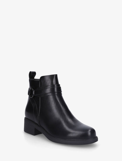 Bottines unies en simili - Noir - 2