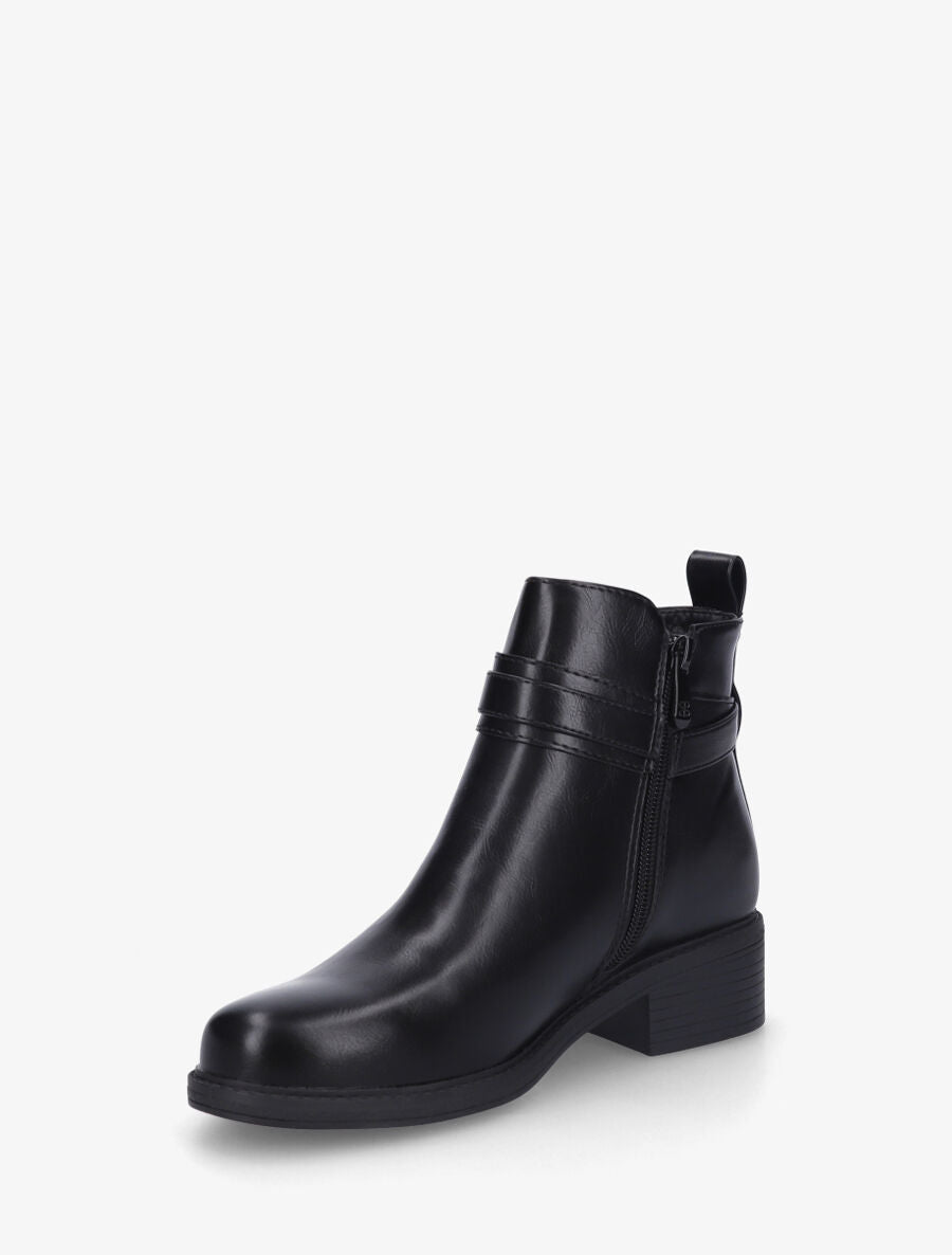 Bottines unies en simili - Noir - 3