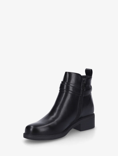 Bottines unies en simili - Noir - 3