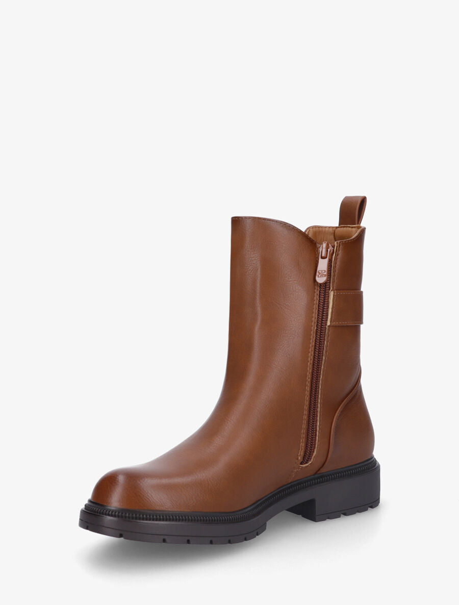 Bottines à empiècement métallique - Camel - 3