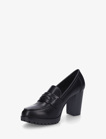 Mocassins à talon bloc - Noir - 3