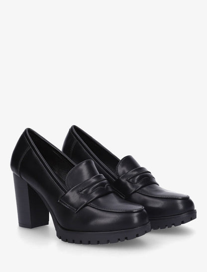 Mocassins à talon bloc - Noir - 4