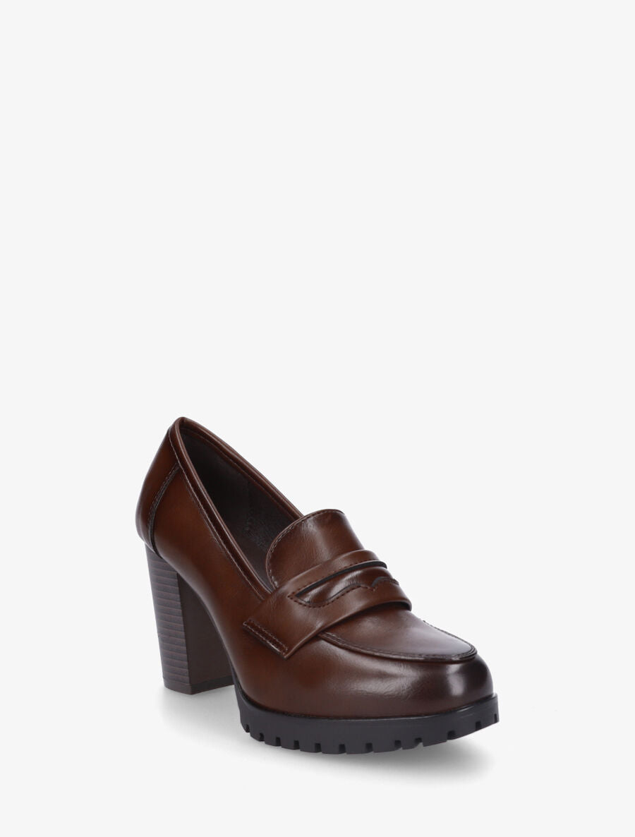 Mocassins à talon bloc - Marron - 2