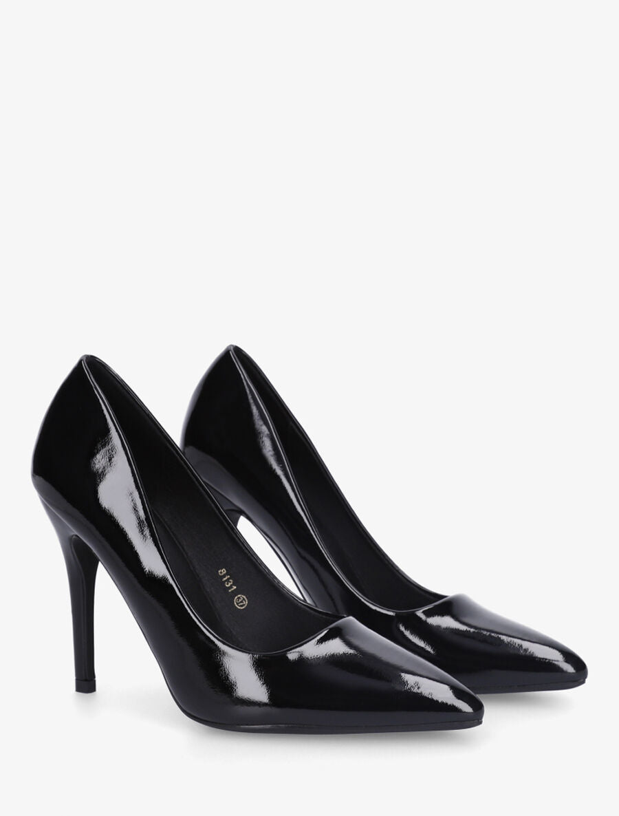 Escarpins vernis à talon aiguille - Noir - 4