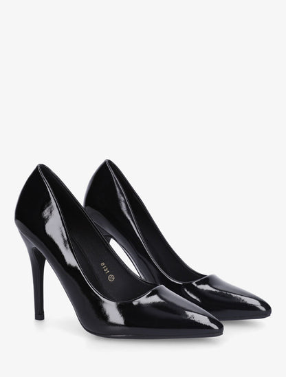 Escarpins vernis à talon aiguille - Noir - 4