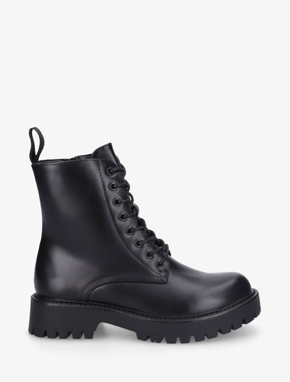 Bottines montantes en simili - Noir - 5