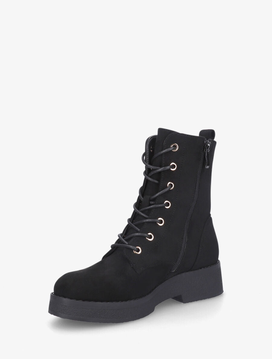 Bottines montantes en suédine - Noir - 3