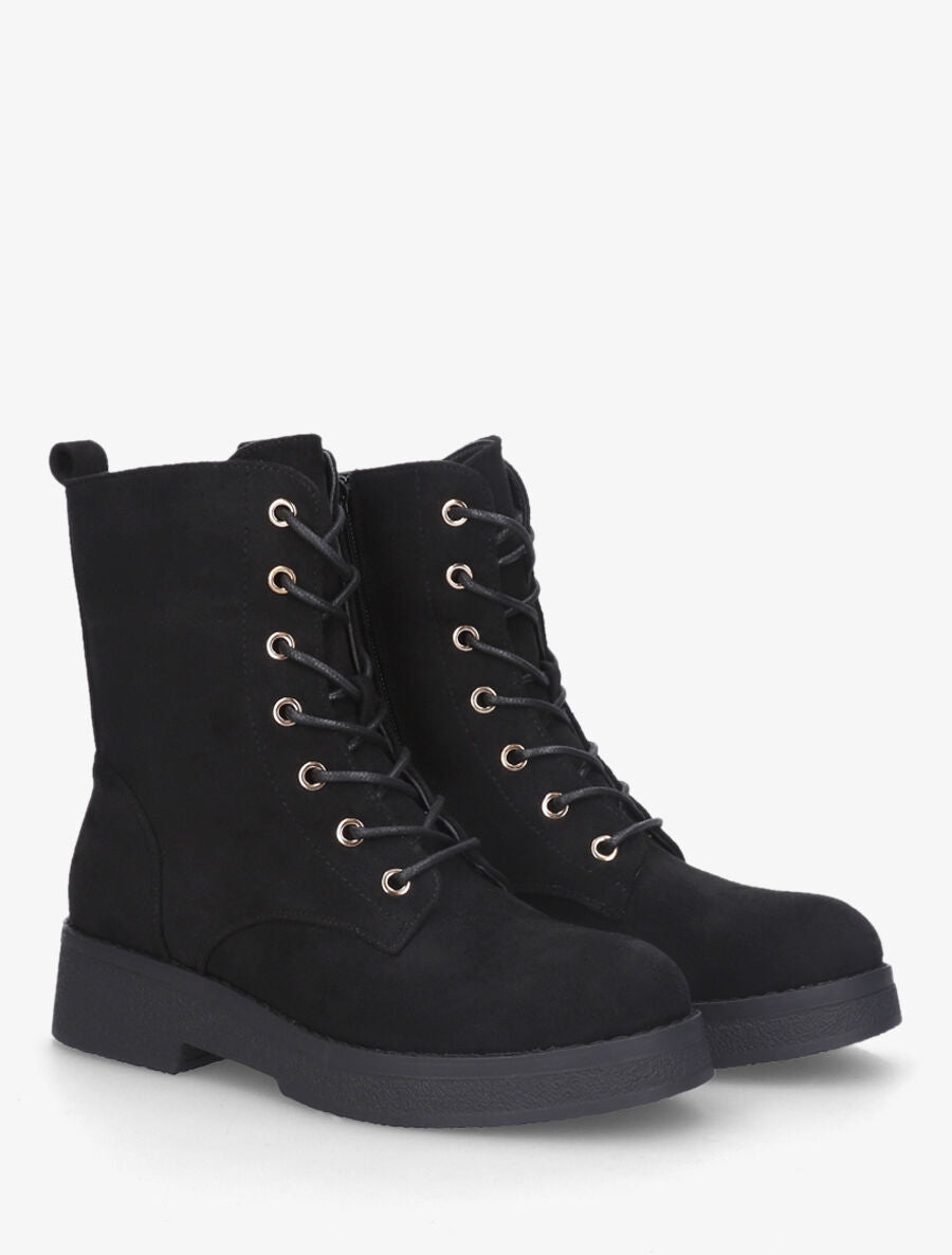 Bottines montantes en suédine - Noir - 4