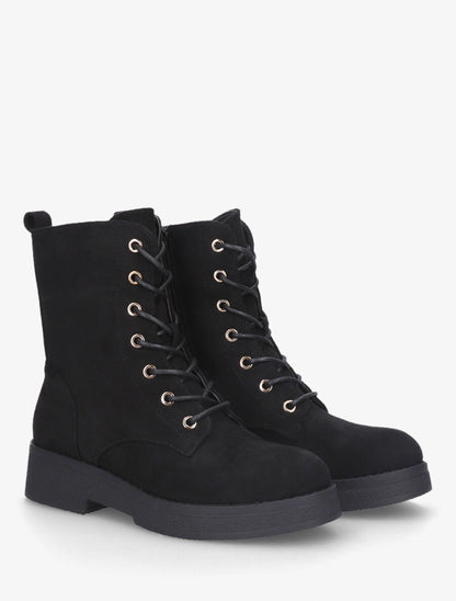 Bottines montantes en suédine - Noir - 4