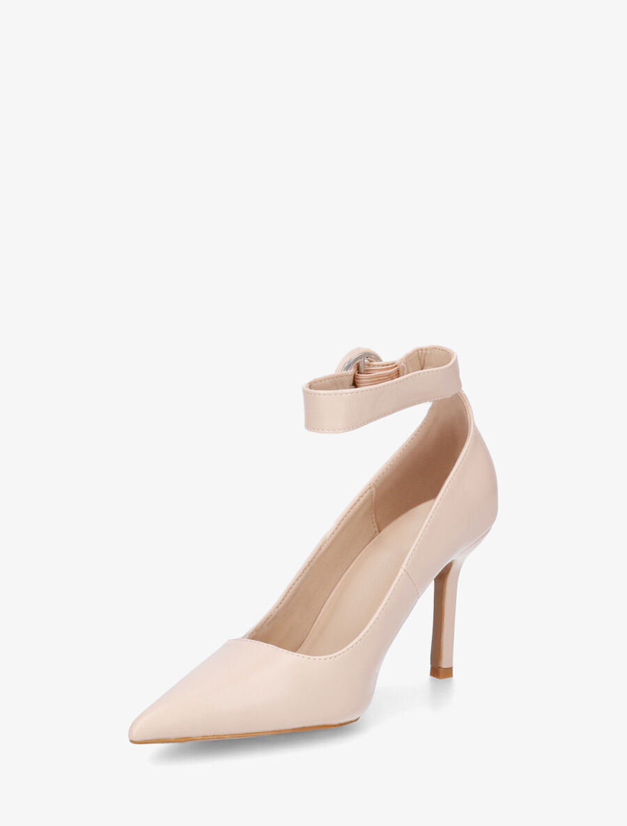 Escarpins en simili à bride à boucle - Beige - 3