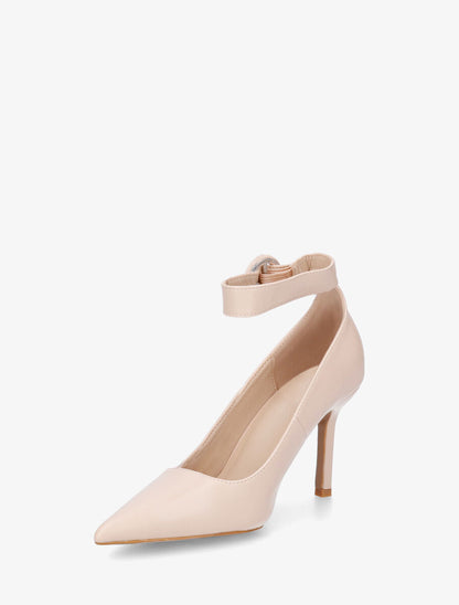 Escarpins en simili à bride à boucle - Beige - 3