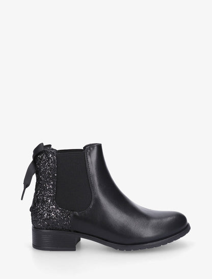 Bottines en simili à contrefort pailleté - Noir - 5