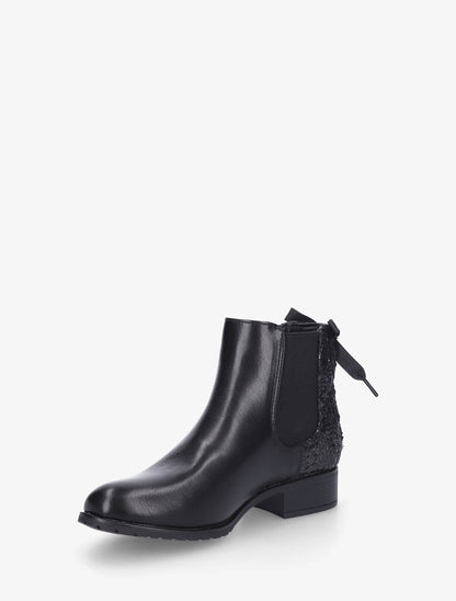 Bottines en simili à contrefort pailleté - Noir - 3