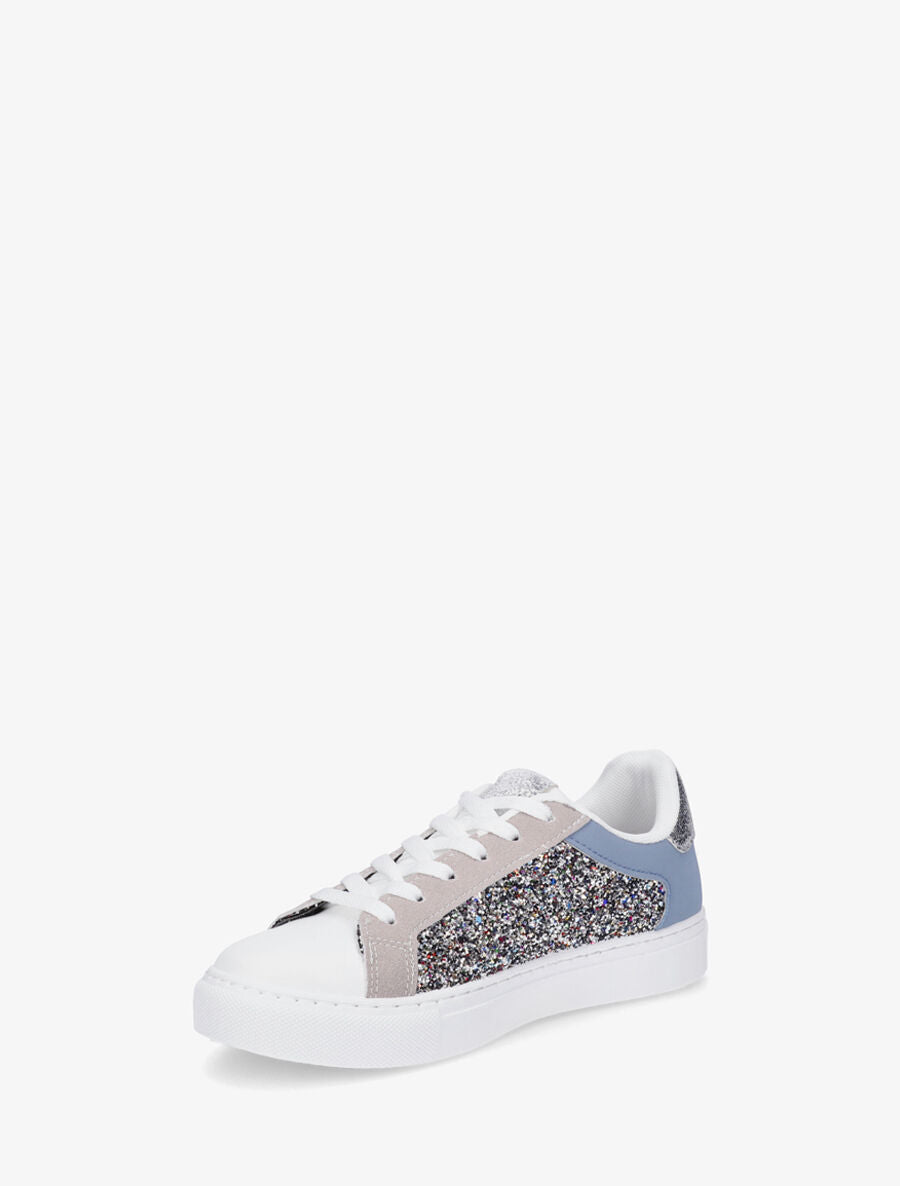 Sneakers en simili à détail étoile - Bleu - 3