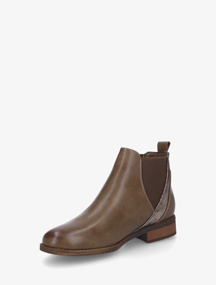 Bottines élastiquées à bande irisée - Taupe - 3