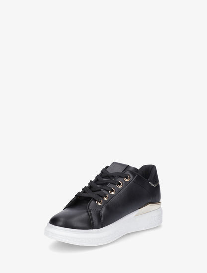 Sneakers à semelle texturée et empiècement métallique - Noir - 3