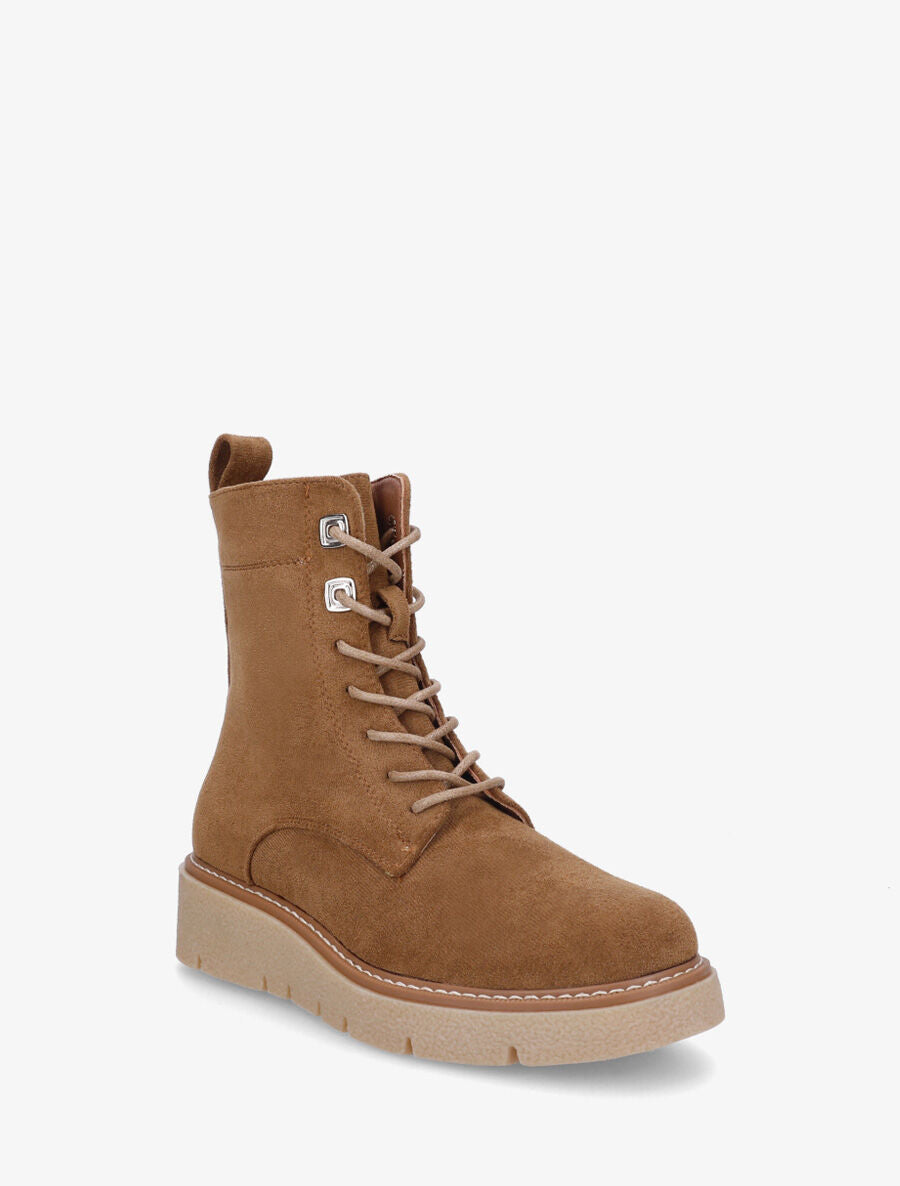 Bottines montantes en suédine - Camel - 2
