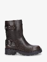 Botines de imitación con doble correa - Marrón oscuro
