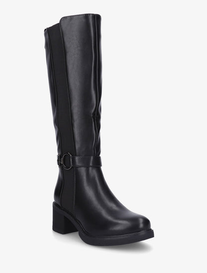 Bottes élastiquées à talon striés - Noir - 2
