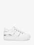 Sneakers à semelle texturée et empiècement métallique - Blanc - 1