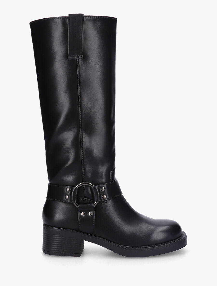Bottes unies en simili - Noir - 5