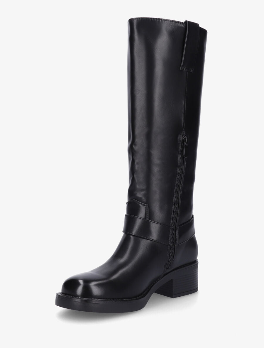 Bottes unies en simili - Noir - 3