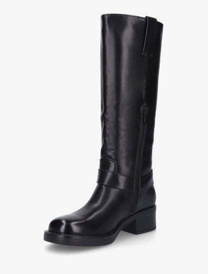 Bottes unies en simili - Noir - 3