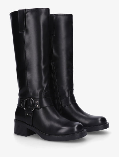 Bottes unies en simili - Noir - 4