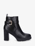 Bottines en simili à talon haut et boucle - Noir - 1