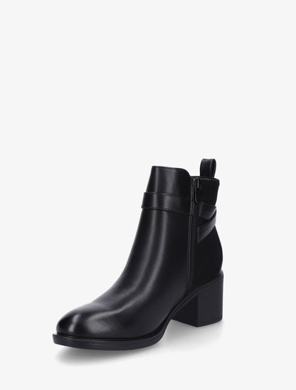 Bottines bimatière à talon - Noir - 3