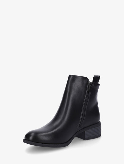 Bottines en simili à zip - Noir - 3
