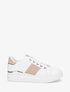 Sneakers à semelle texturée et empiècement métallique - Beige - 5